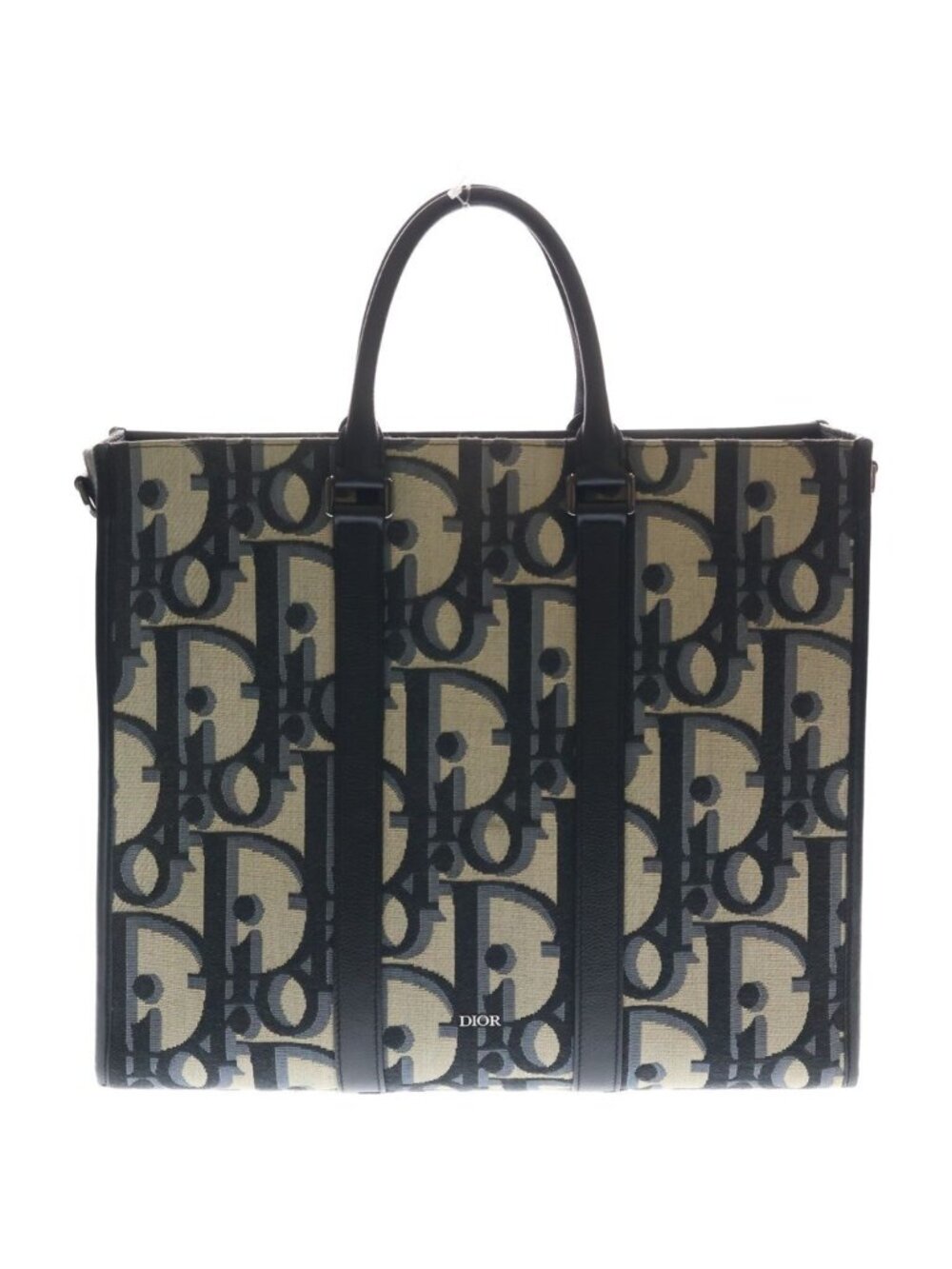 Dior Oblique East Waist Tote Maxi Jacquard Canvas Beige Black - Picture 2 of 7